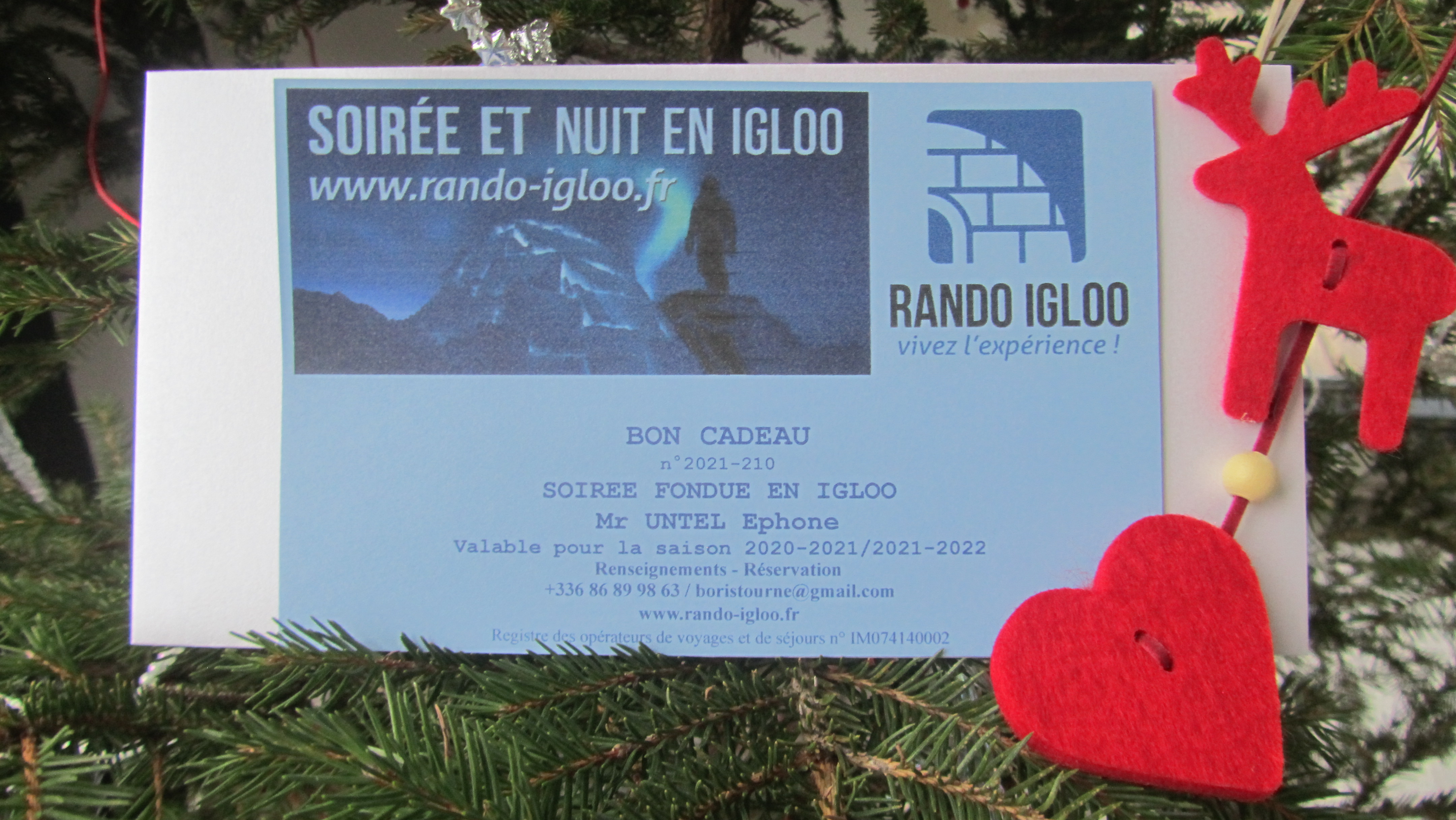 Bon cadeau fondue En Igloo