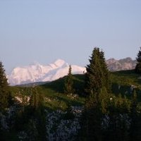 Le couché de soleil sur le Mont Blanc