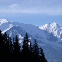 Le mont Blanc dans la montée vers Platé